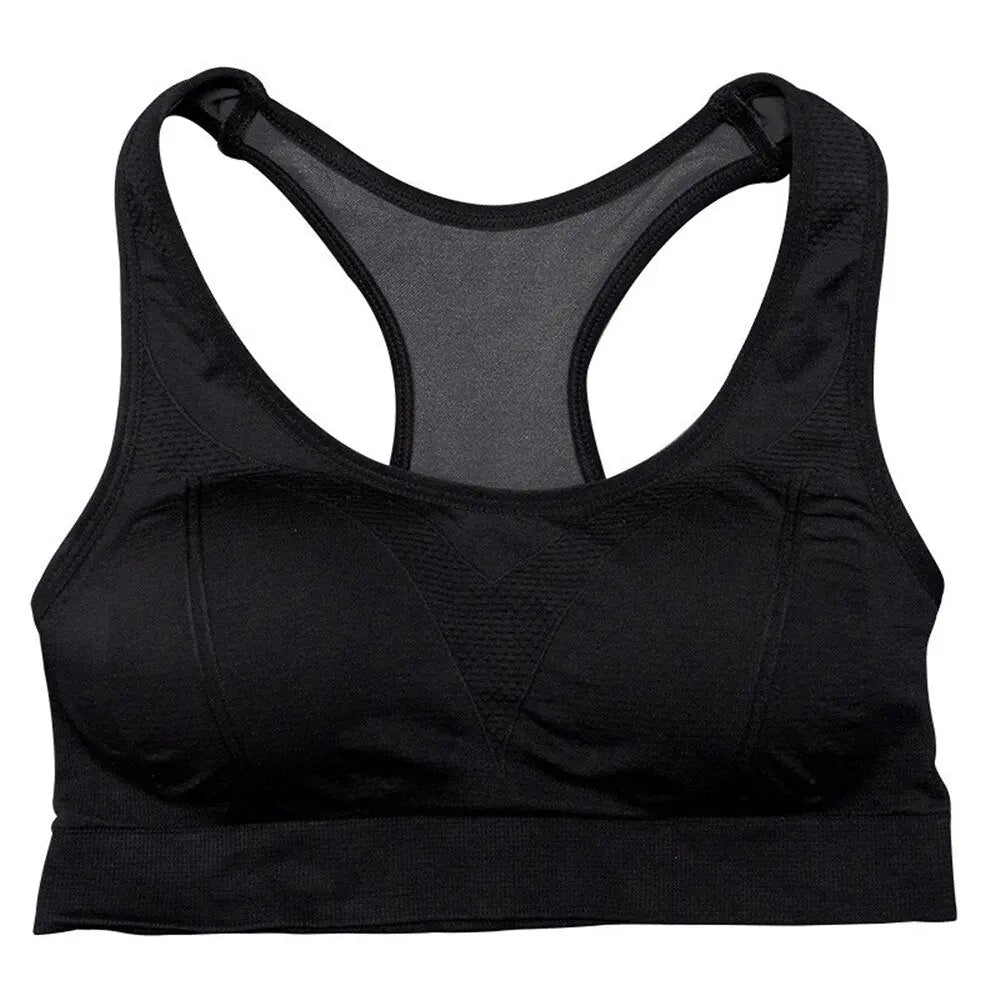 Women Sports Padded Push Up Breathable Bra Black