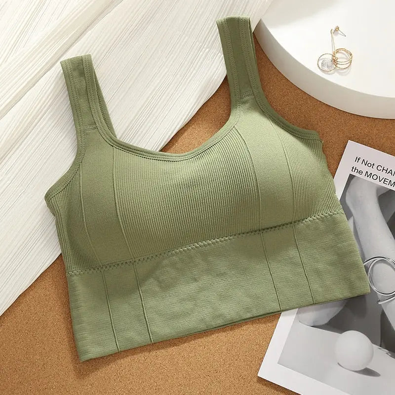 Women Underwear Sport Bra Green Free Size