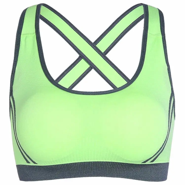 Women Wireless Moving Comfort Sports Bra Green