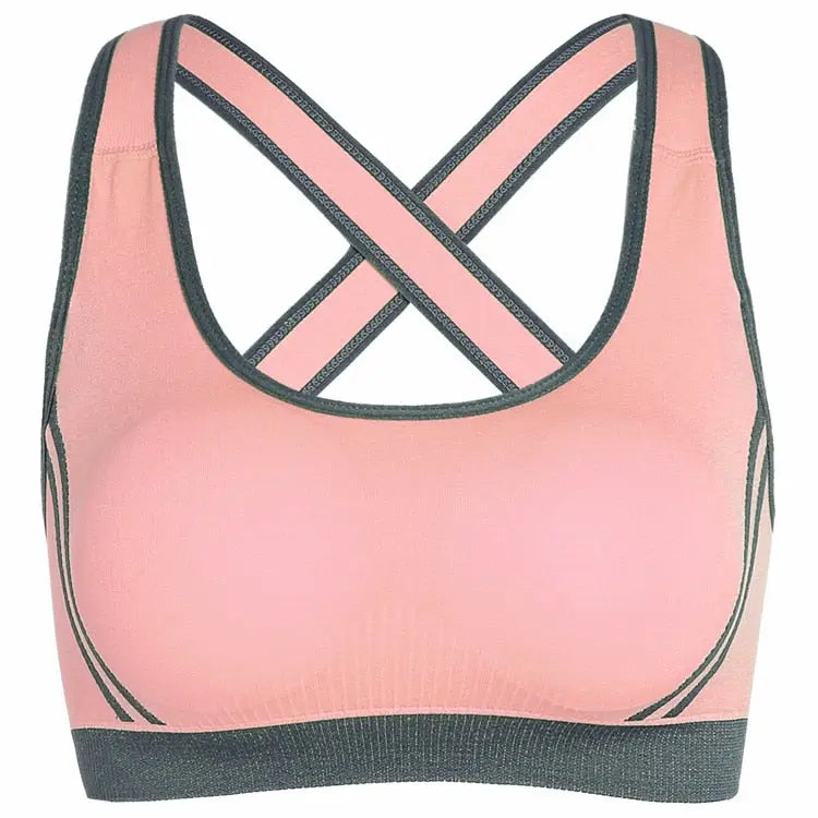 Women Wireless Moving Comfort Sports Bra Pink