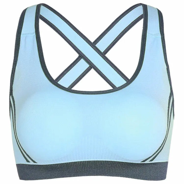 Women Wireless Moving Comfort Sports Bra Sky Blue