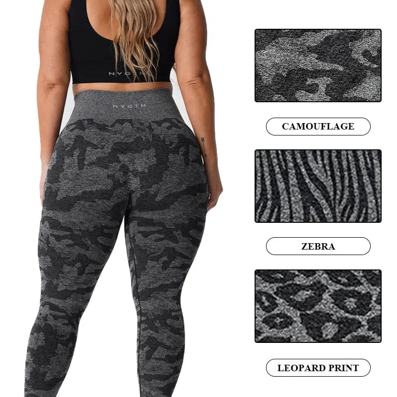 Women Zebra Pattern Seamless Leggings Pants