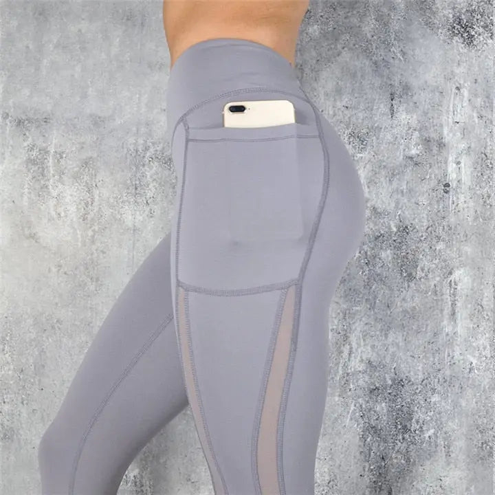 Women's High Waist Pocket Workout Leggings Gray