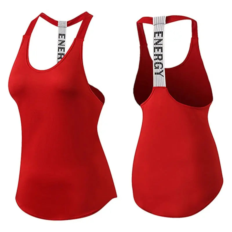 Womens Racerback Sleeveless Loose Yoga Tank Top Red