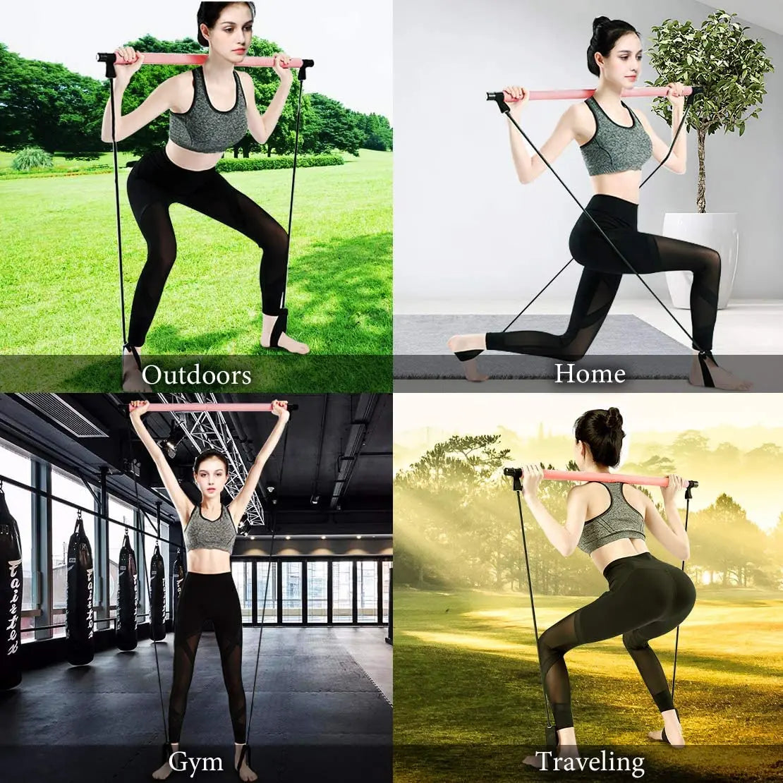 Yoga Resistance Bands Pilates Stick