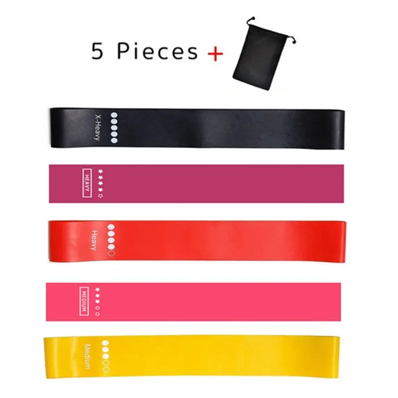 Yoga Resistance Rubber Bands 5 colors with bag 6