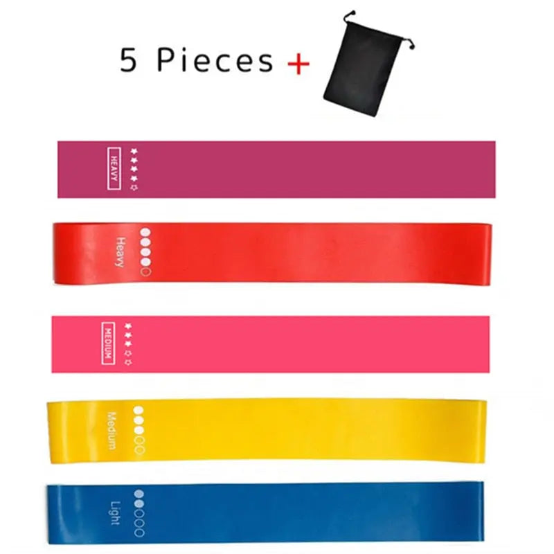 Yoga Resistance Rubber Bands 5 colors with bag 5