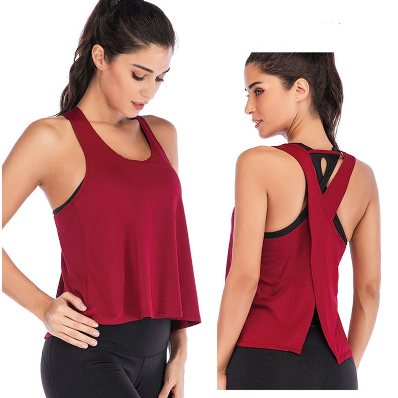 Women Backless Gym Shirts