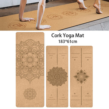 TPE Non-slip Natural Cork Yoga Mat