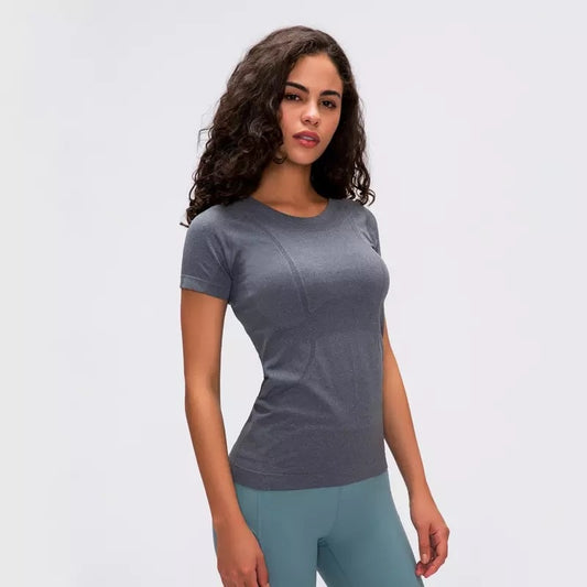Printed OCEAN Knitted Yoga Sports Shirt