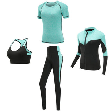 Quick dry women sportswear 4PCS set