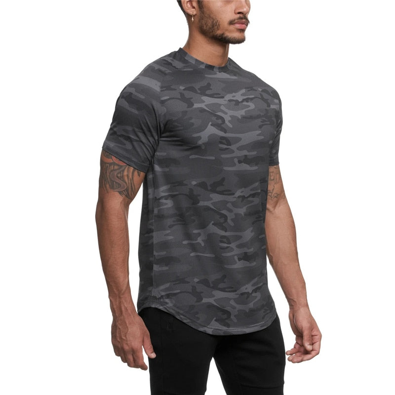 Camo Short Sleeve Workout Gym T-shirt