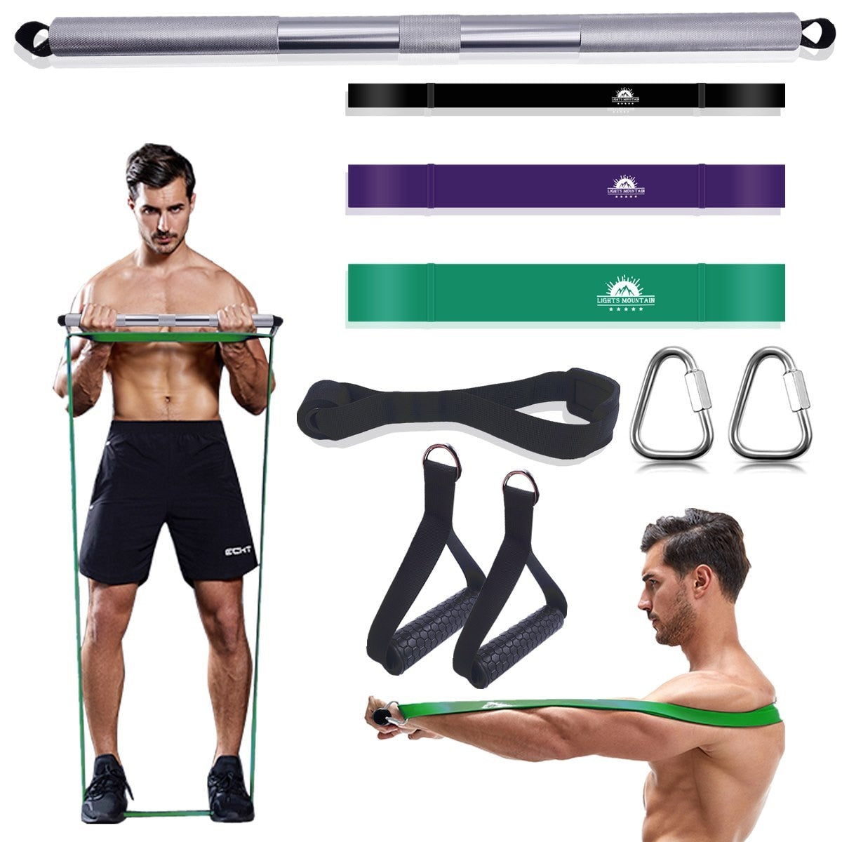 Gym Resistance Bands Aluminum Alloy Bar