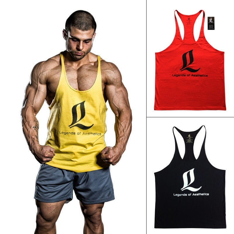 Men Gym Multicolor Muscle Tank Top