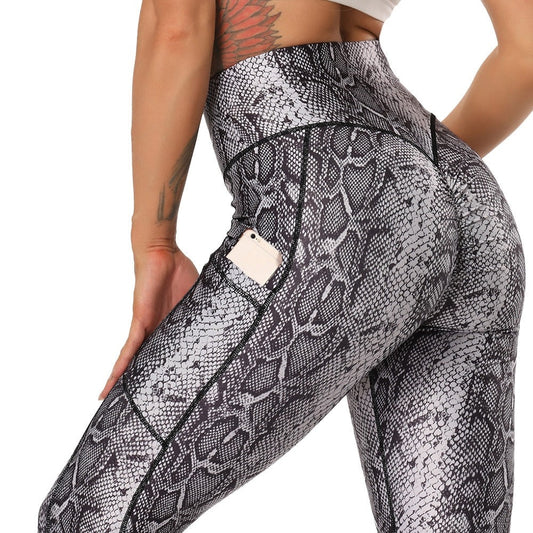 Women Snake Print Yoga Pants