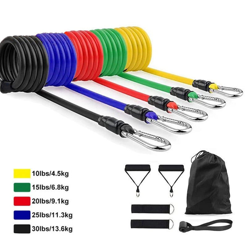 11 Pieces Of Resistance Tube Strap Set