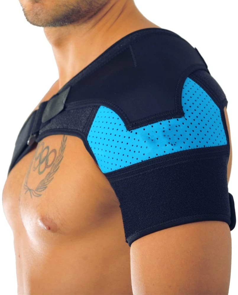 Neoprene Compression Shoulder Brace Blue L