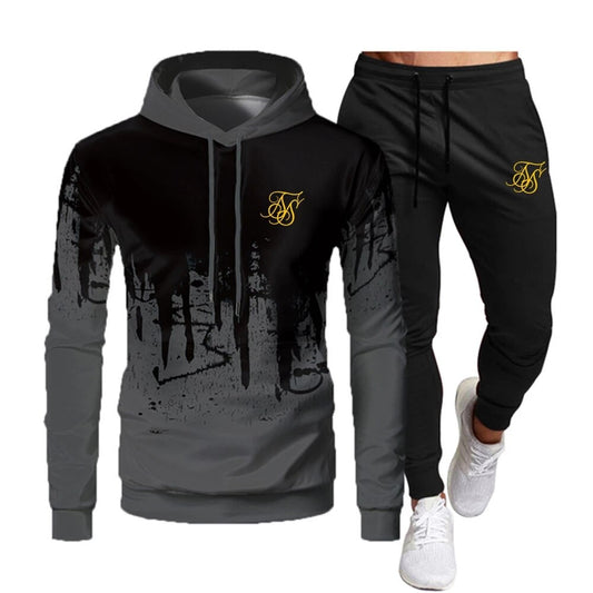 Fashion Sik Silk Hoodie Sports Suit