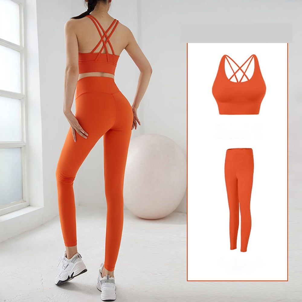 Women Two Piece Gym Yoga Suit Set