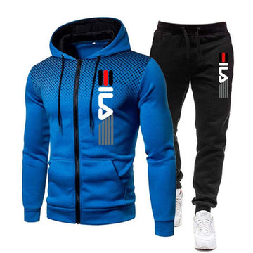 Men Zipper Hooded Sports Sets