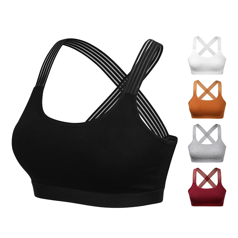 Cross Back Padded Sports Bras