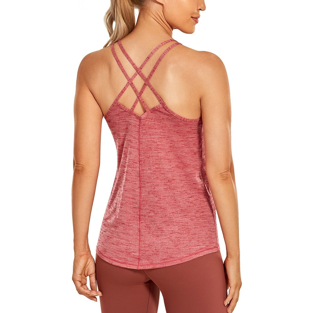 Women Lightweight Heather Yoga Tank Tops