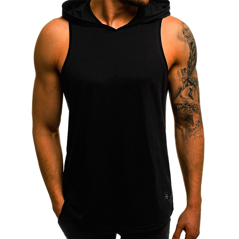 Casual Black Gym Men Tank Top