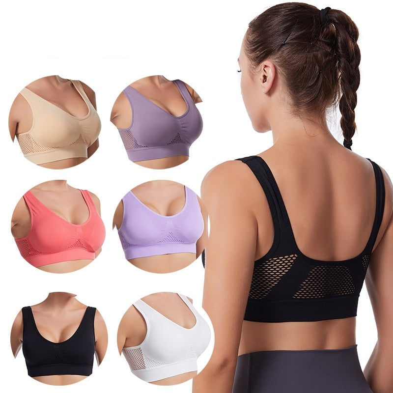 Seamless Mesh Women Sports Bras