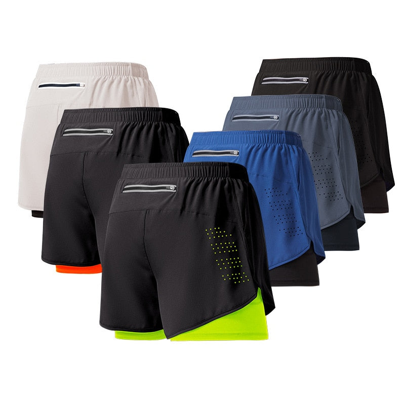 Men Double-deck Gym Shorts