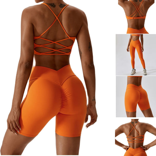 Solid Color Seamless Women gym Set