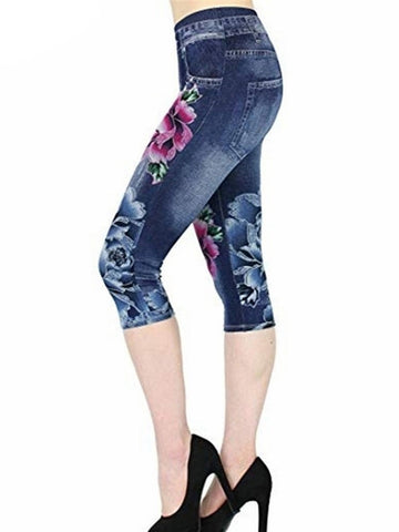 Flower Printed Capris Women Sexy Short