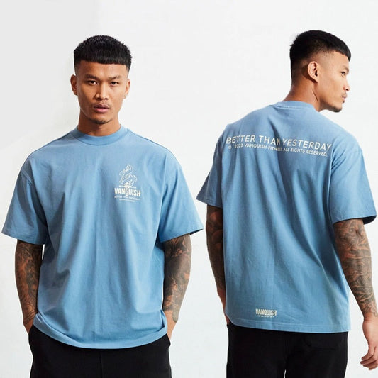 Men's Sky Blue Sword Print T-Shirt